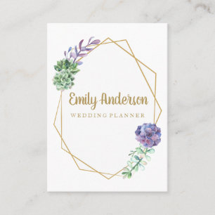 Succulente carte violet or bonjour