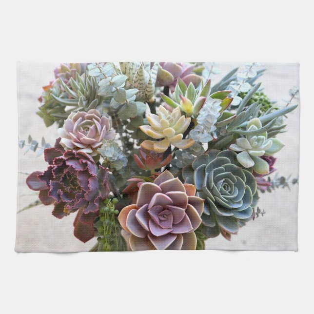 Succulente serviette cadeau Bouquet (Horizontal)