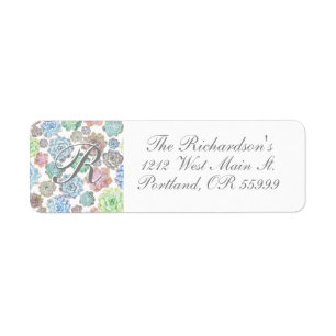 Succulents address labels