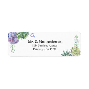 Succulents Adresse de retour