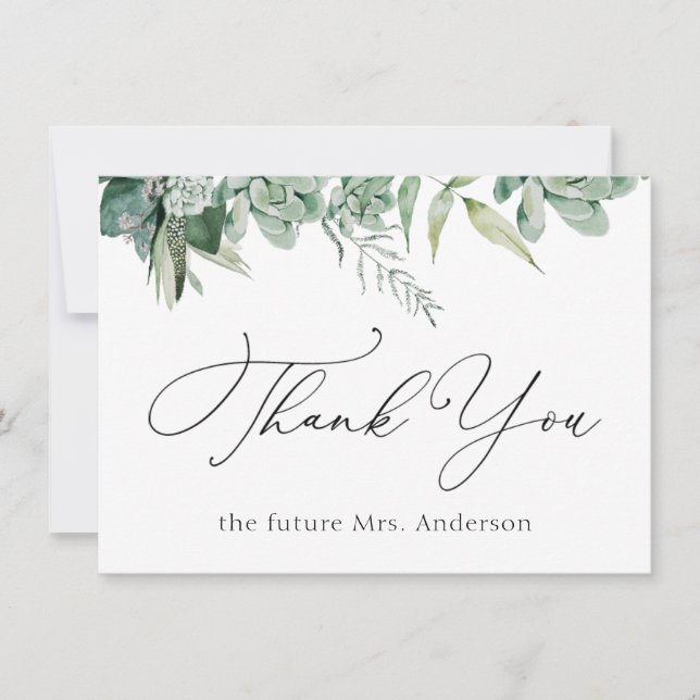 Succulents and Eucalyptus Thank You (Front)