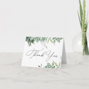 Succulents and Eucalyptus Thank You Note Card