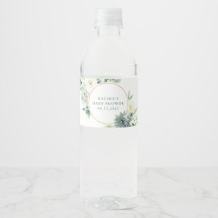 Succulents and Greenery Water Bottle Labels