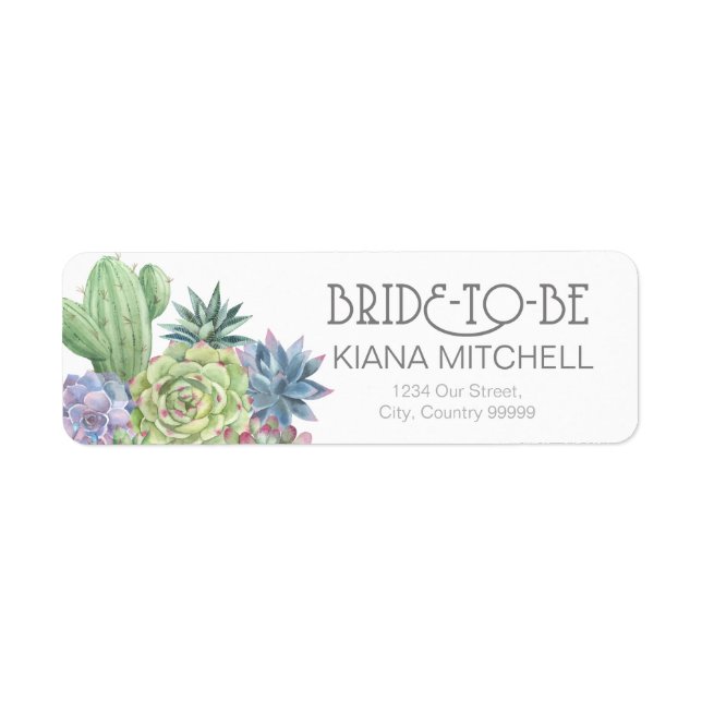 Succulents and Sparkle Bride-to-Be Wedding ID515 (Front)