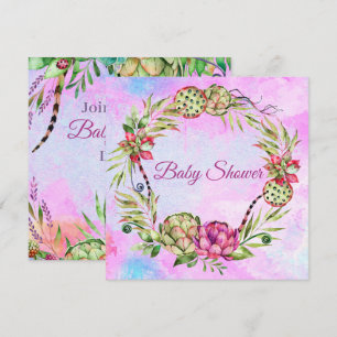 Succulents Baby Shower Holiday Card