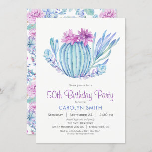 Succulents Birthday Party Invitation
