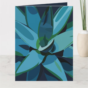 Succulents Blue Agave Cactus Succulents Card