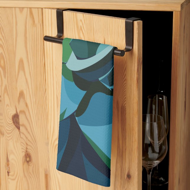 Succulents Blue Agave Cactus Succulents Kitchen Towel (Thirds Fold)