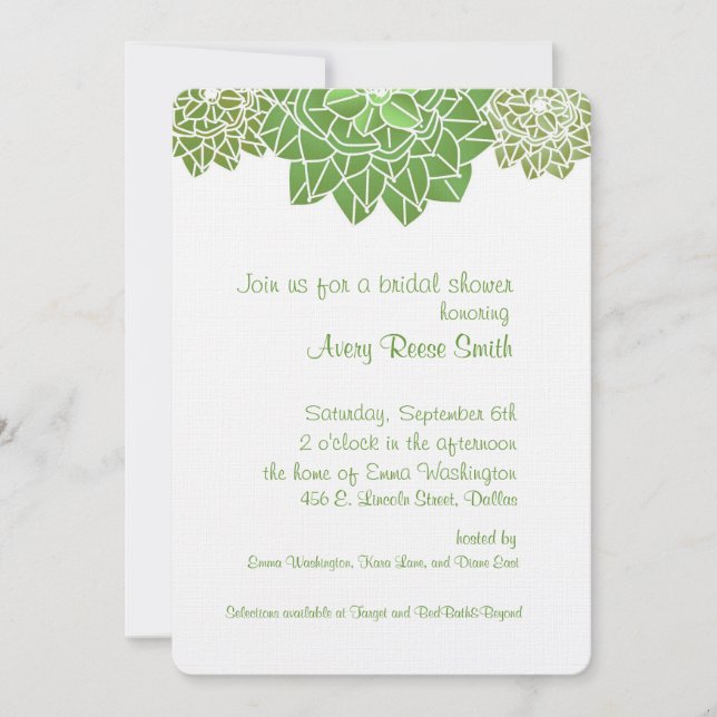 Succulents Bridal Shower Invitation (Front)