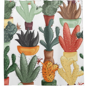 Succulents, cactuses: cute floral pattern.