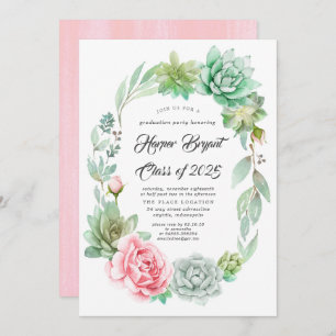 Succulents - Class of 2019 Graduation Invitation