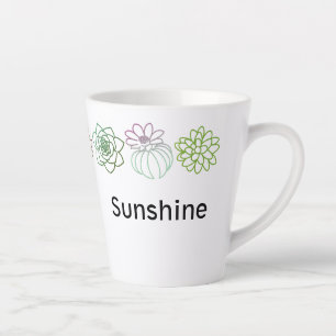 Succulents colorés modernes Mug en latte personnal