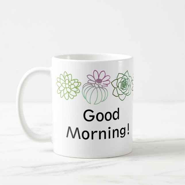 Succulents colorés modernes Mug personnalisé (Gauche)