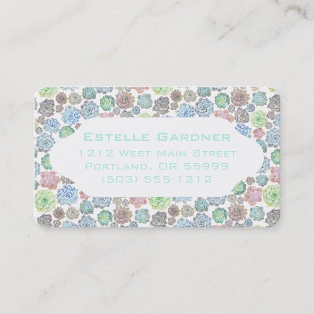 Succulents custom business card (Front)