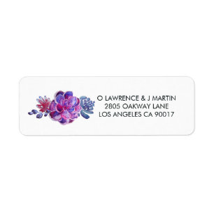 Succulents d'aquarelle pourpre