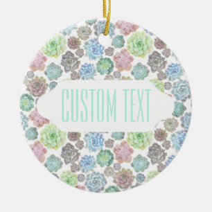 Succulents design custom ornament