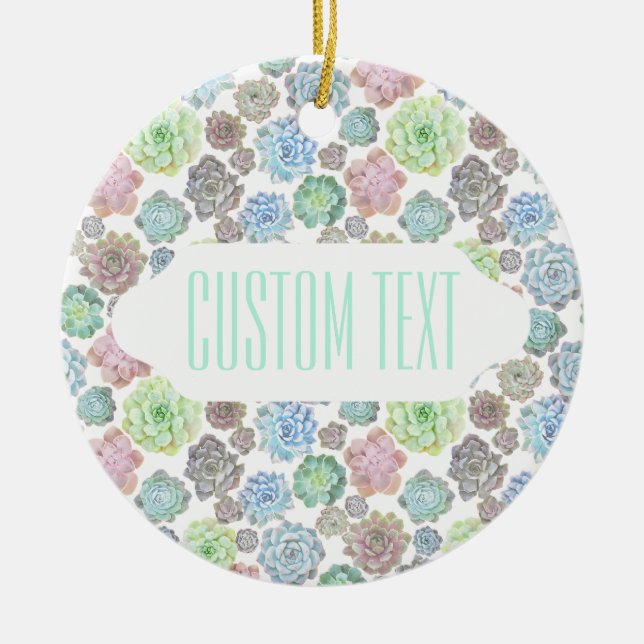Succulents design custom ornament (Front)