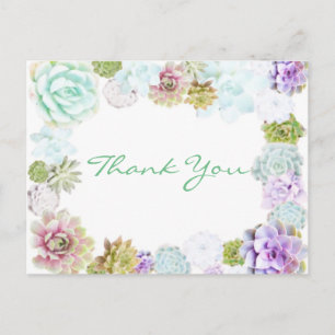 Succulents design postcard