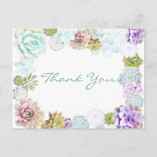 Succulents design postcard (Front)