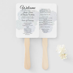 Succulents Double Sided Wedding Fan Programs
