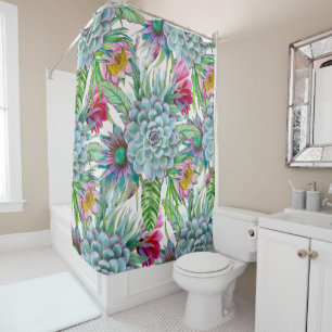 Succulents Echeveria Cactus Flowers Pattern