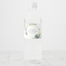 Succulents et verdure Bouteille d'eau Étiquettes
