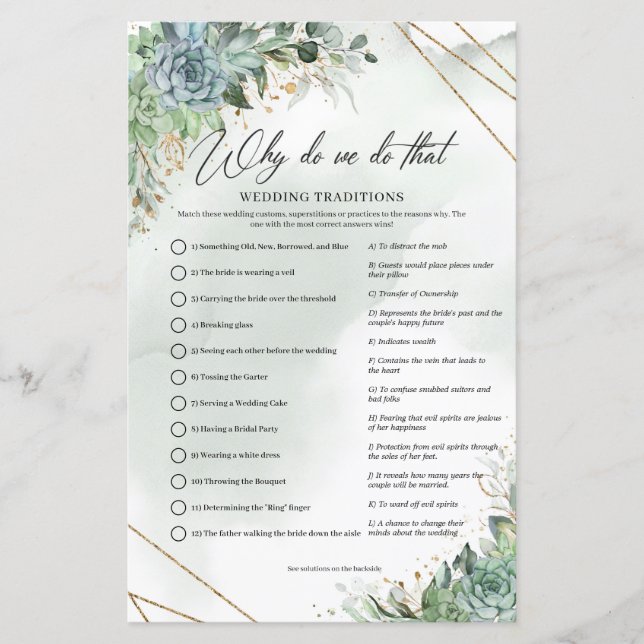 Succulents eucalyptus gold frame Why do we do that (Front)