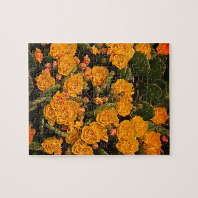 Succulents Garden Flowers Yellow Green Plants Jigsaw Puzzle (Horizontal)