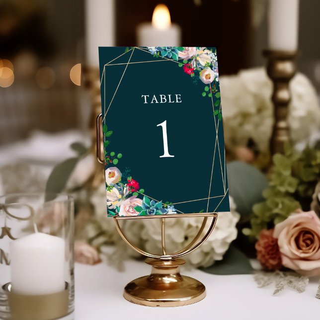 Succulents & Gold Chic Wedding Program Table Number (Creator Uploaded)