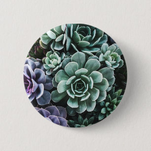 Succulents Green Plants Nature 2 Inch Round Button
