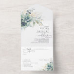 Succulents Greenery and Gold Leaves Wedding All In One Invitation<br><div class="desc">These romantic succulents and watercolor greenery all-in-one wedding invitations are very compact and cute. Elegant bohemian style design features a wedding invitation and a self-addressed RSVP card that guests can mail back to you.</div>