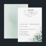 Succulents Greenery and Gold Wedding RSVP Card<br><div class="desc">Succulents greenery and gold leaves wedding reply cards</div>