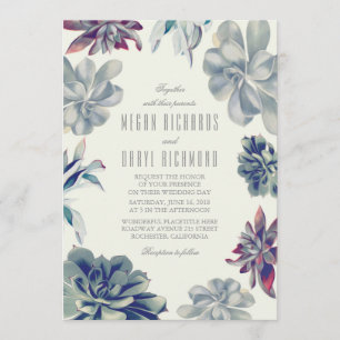 Succulents Greenery Botanical Wedding Invitation