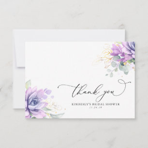Succulents Greenery Bridal Shower Thank You Card