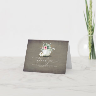 Succulents Greenery Pumpkins Wedding Thank You Card