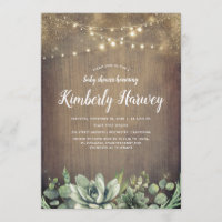 Succulents Greenery Rustic Country Baby Shower