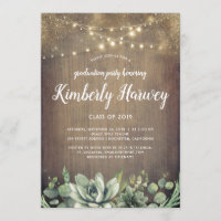 Succulents Greenery Rustic Modern Graduation