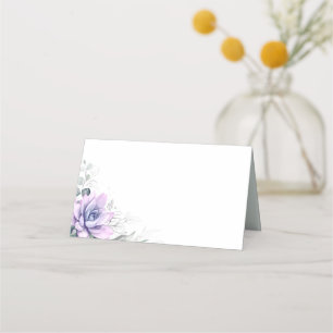 Succulents Greenery Silver Leaves Wedding Place Card