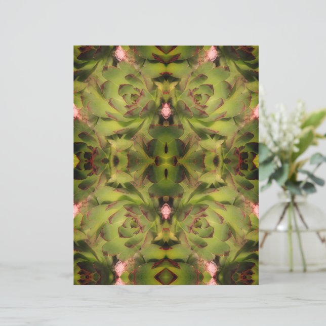 Succulents Hens And Chicks Scrapbook Paper (Standing Front)