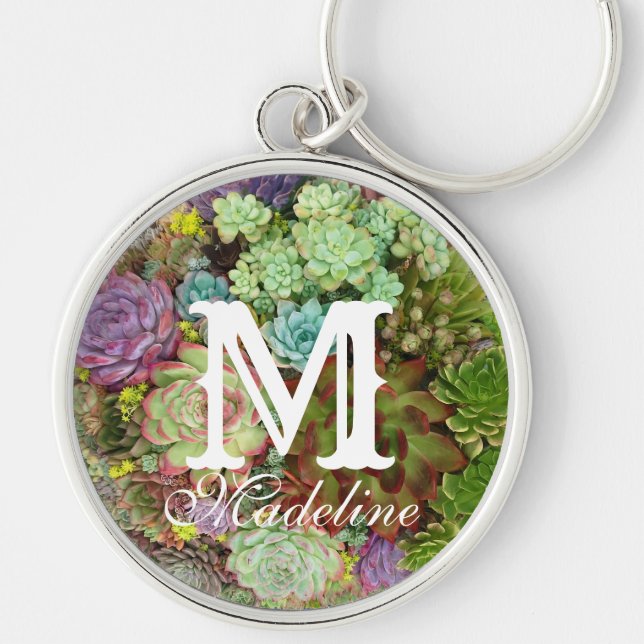 Succulents in Planter Keychain (Front)