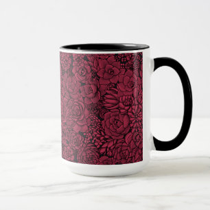 Succulents in Viva Magenta- Color of the Year 2023 Mug