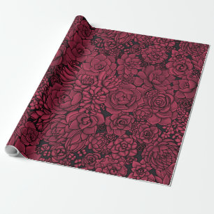 Succulents in Viva Magenta- Colour of the Year 202 Wrapping Paper