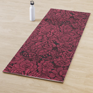 Succulents in Viva Magenta- Colour of the Year 202 Yoga Mat