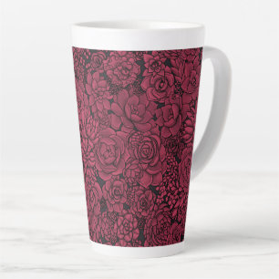 Succulents in Viva Magenta- Colour of the Year Latte Mug