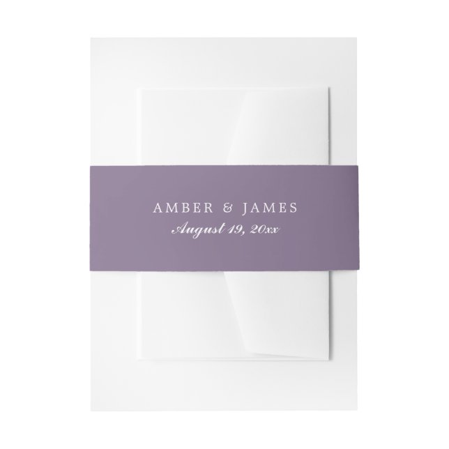 Succulents | Invitation Belly Bands | Lavender Invitation Belly Band (Front Example)