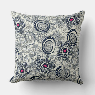 succulents ivory pink star throw pillow
