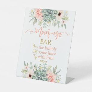 Succulents momosa pedestal sign