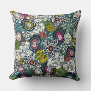 succulents multi dark throw pillow