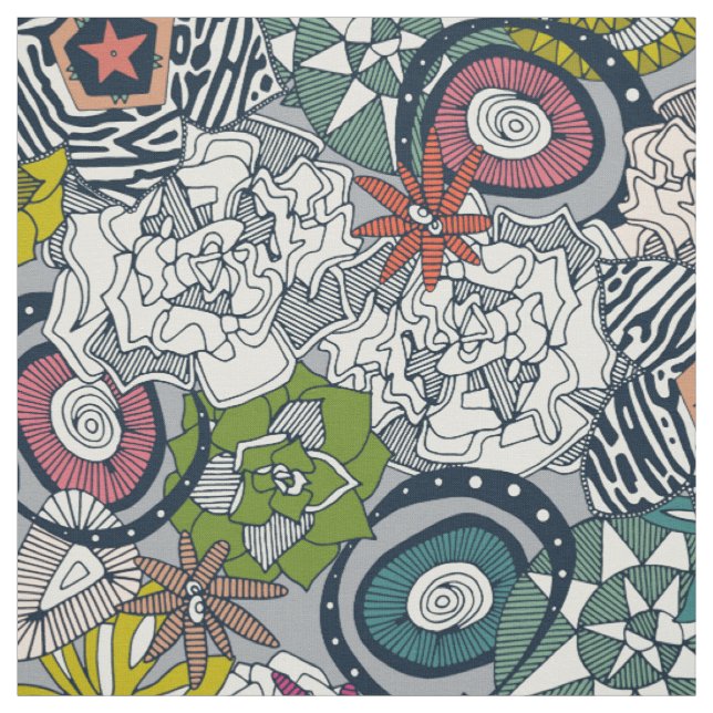 succulents multi light fabric (Swatch)