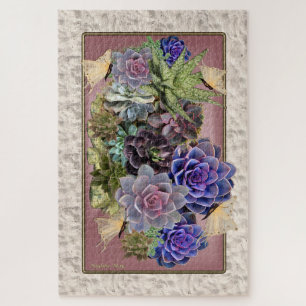 Succulents on the Beach Jigsaw Puzzle